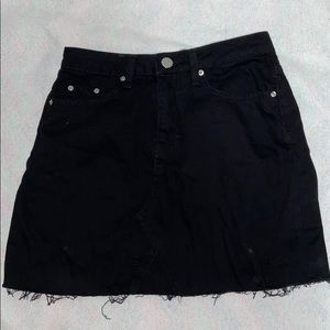 Black denim skirt